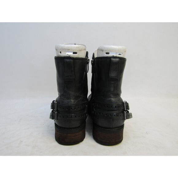 UGG Womens Size 8.5 M Black Leather Buckle Zip Ankle Fashion Boots Bootie - Picture 7 of 11